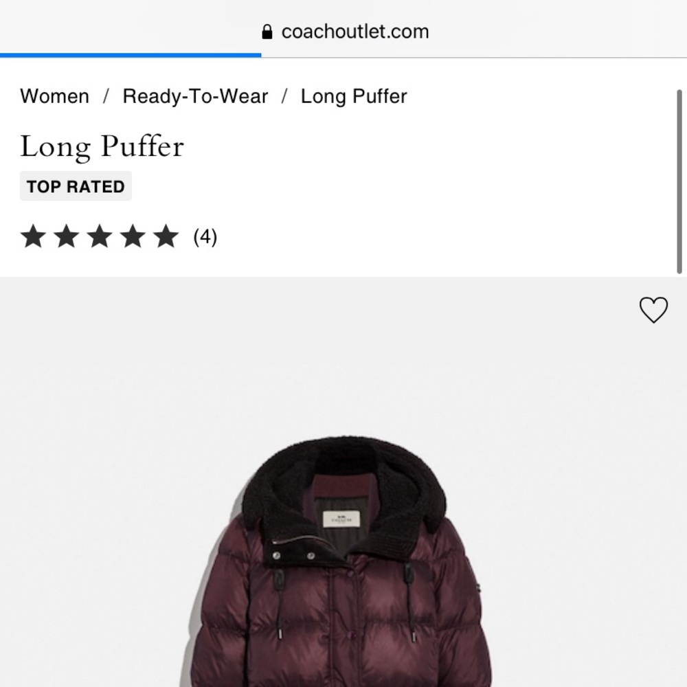 GORGEOUS BRAND NEW COACH DOWN COAT